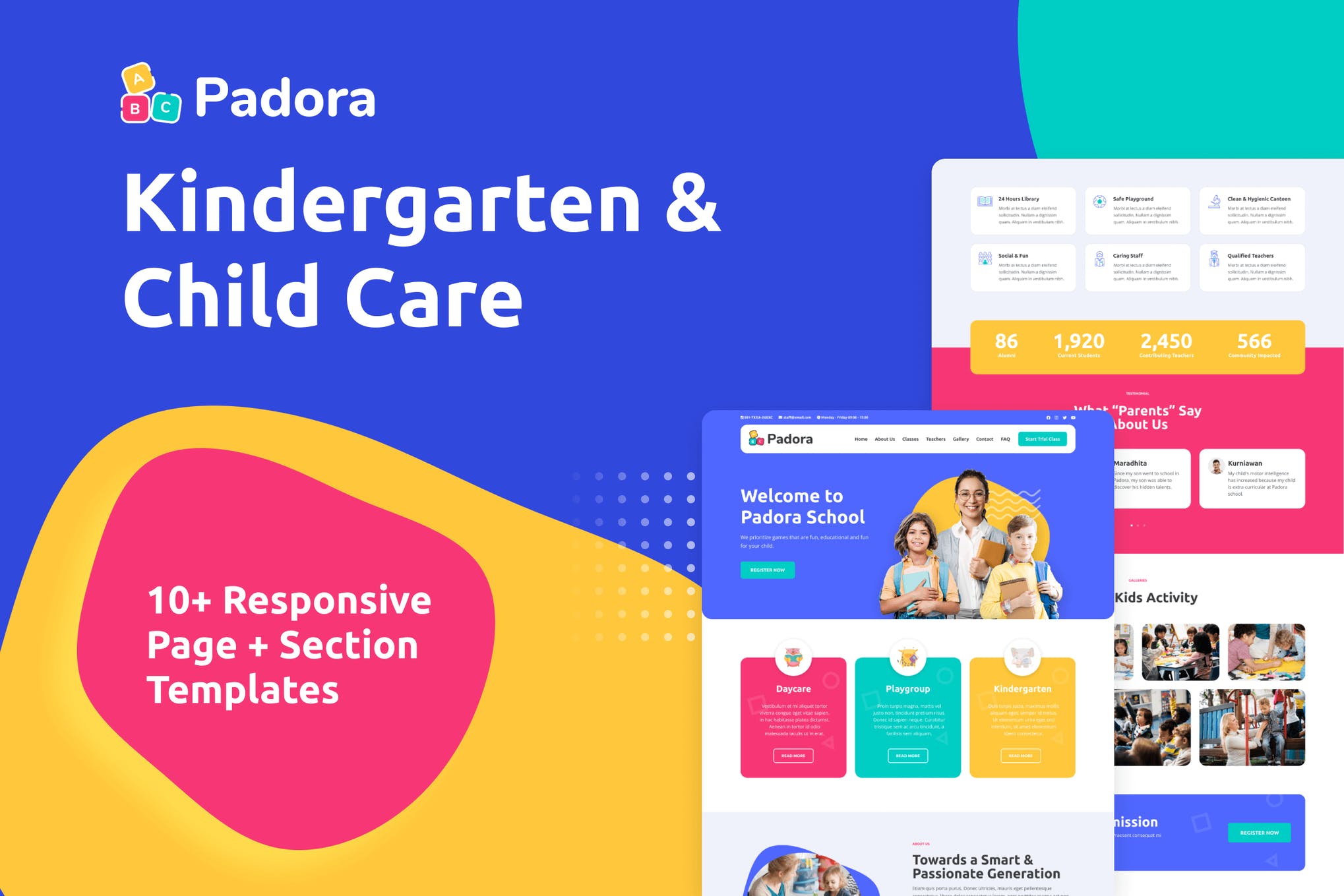 Padora – Kindergarten & Child Care Elementor Template Kit