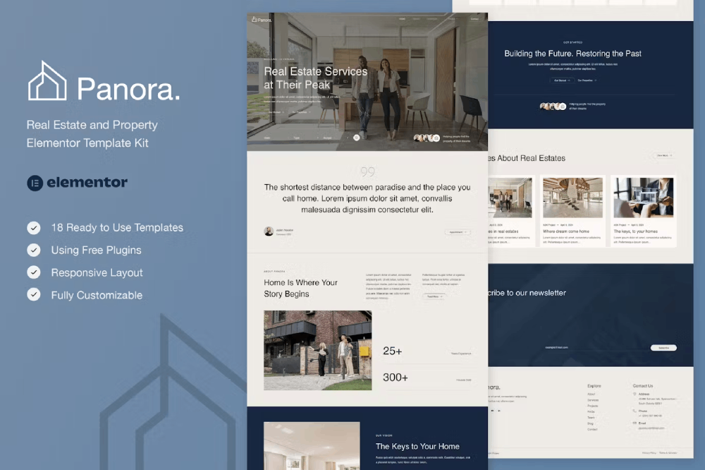 Panora – Real Estate & Property Elementor Template Kit