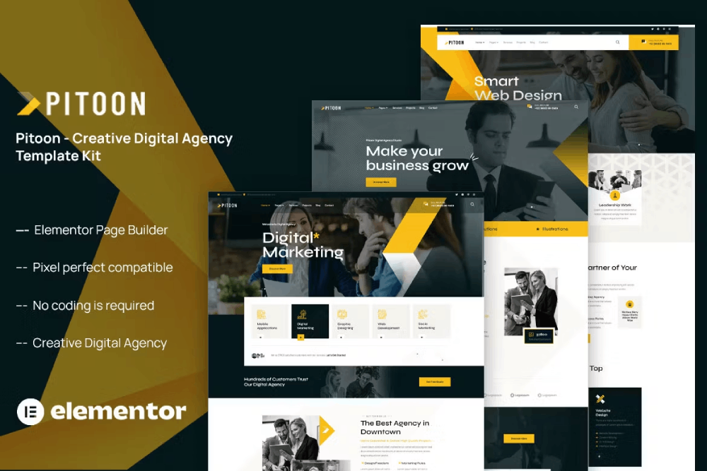 Pitoon – Creative Digital Agency Elementor Template Kit Pitoon – Creative Digital Agency Elementor Template Kit