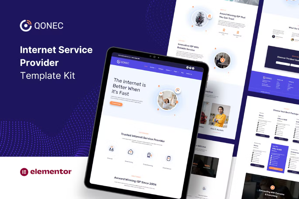Qonec – Broadband & Internet Service Provider Template Kit