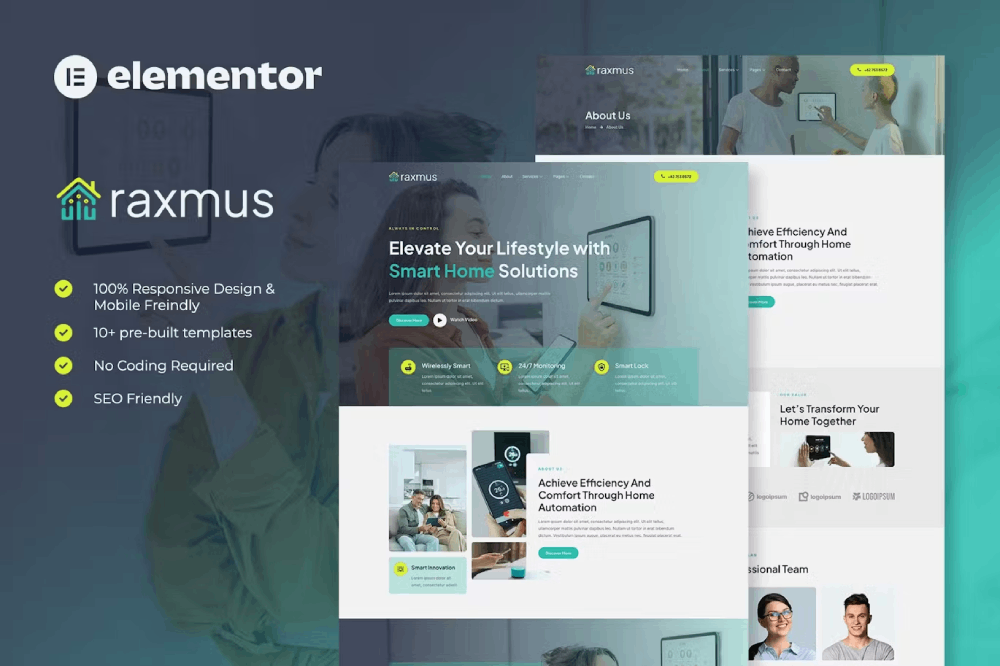 Raxmus – Smart Home Automation Elementor Template Kit