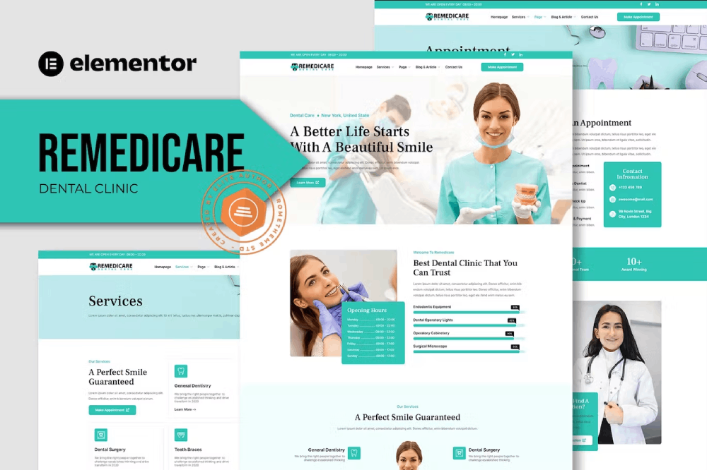 Remedicare – Dentist & Dental Clinic Template Kit Remedicare – Dentist & Dental Clinic Template Kit