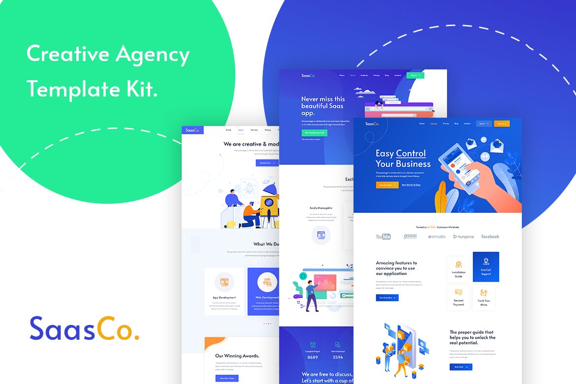 Sassco – App Landing & Startup Elementor Template Kit