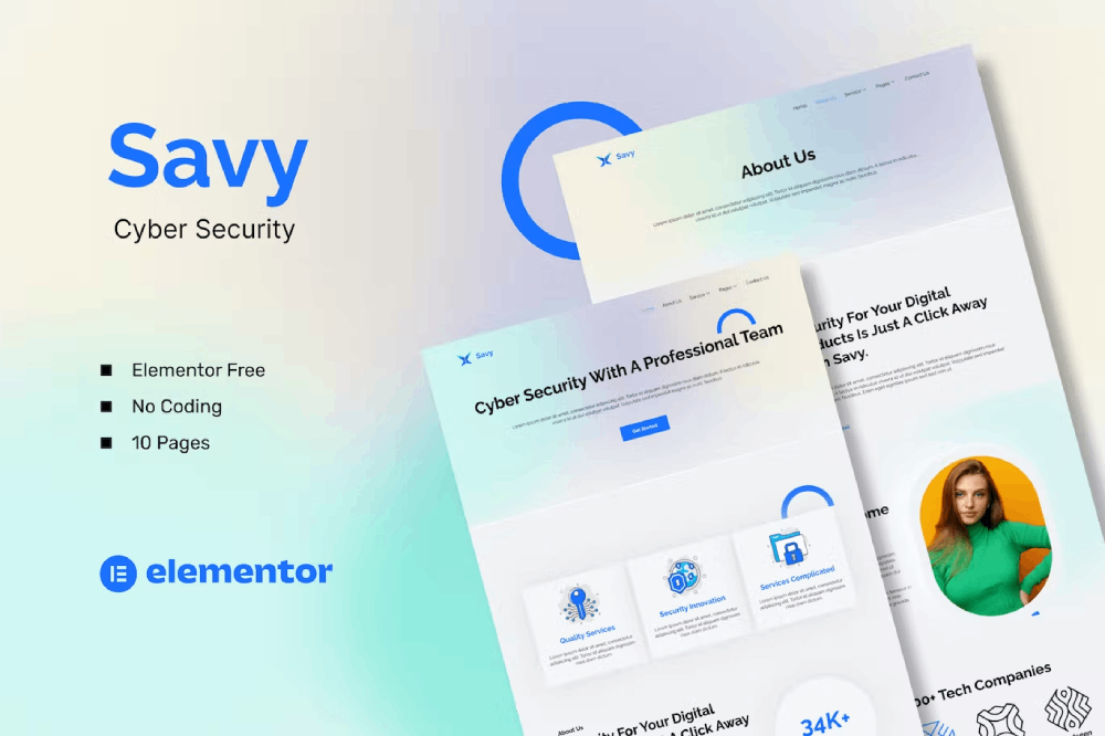 Savy – Cyber Security Elementor Template Kit
