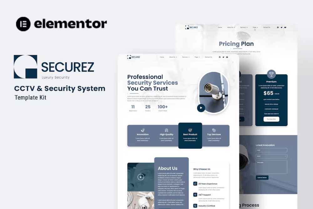 Securez – Cctv & Security System Elementor Template Kit