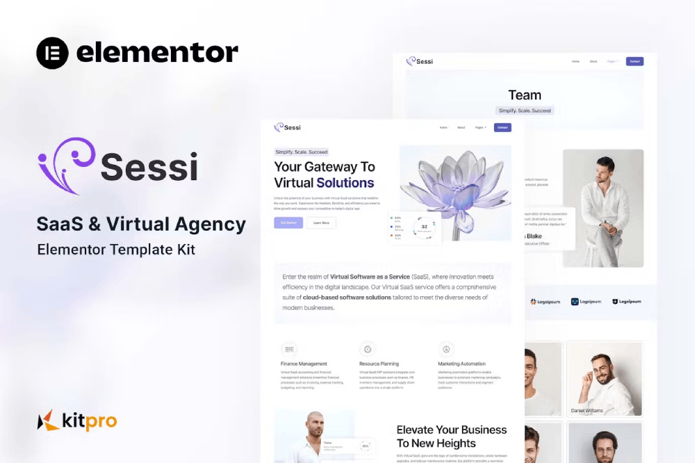 Sessi – Saas & Virtual Agency Elementor Template Kit