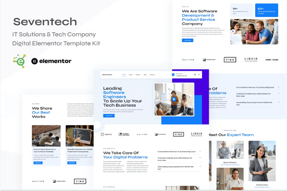 Seventech – It Solutions And Tech Company Digital Elementor Template Kit