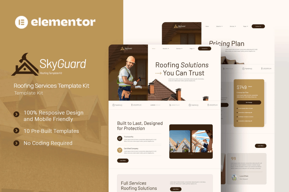 Skyguard – Roofing Services Elementor Template Kit