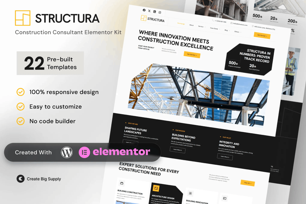 Structura – Construction Consultant Elementor Template Kit