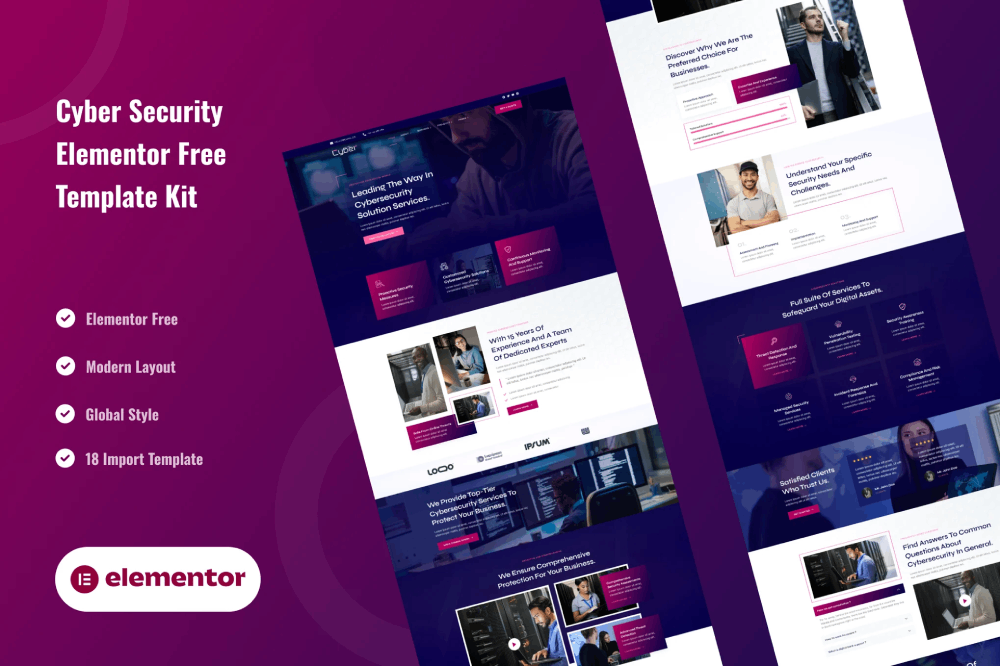 Sybergad – Cybersecurity Services Elementor Template Kit