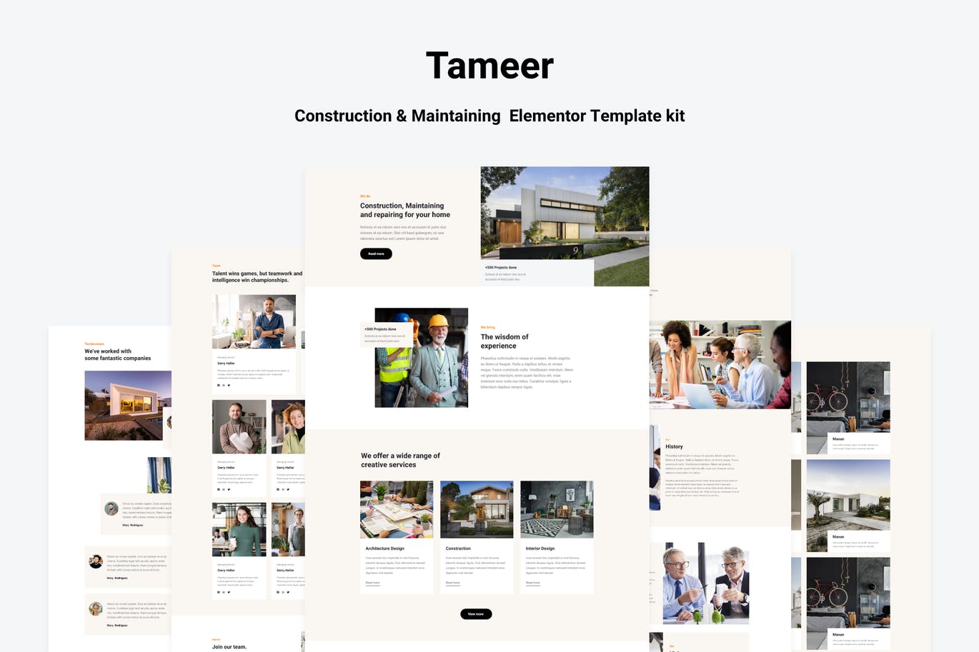Tammer – Construction & Maintenance Elementor Template Kit