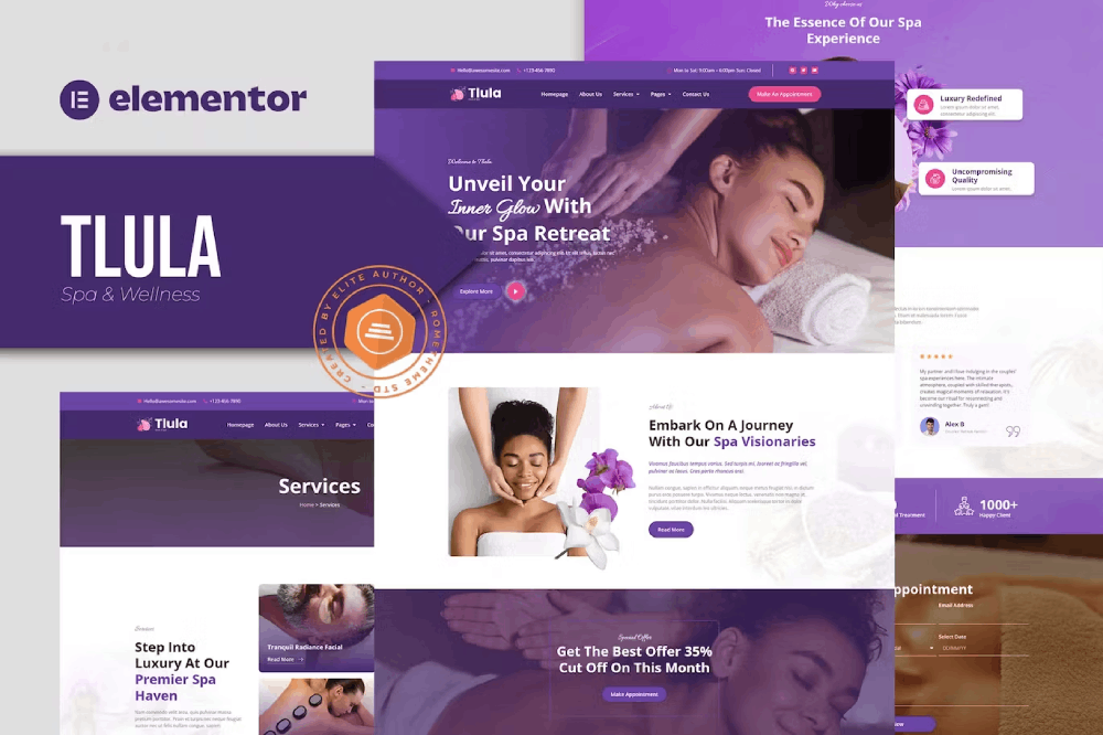 Tlula – Spa & Wellness Elementor Pro Template Kit