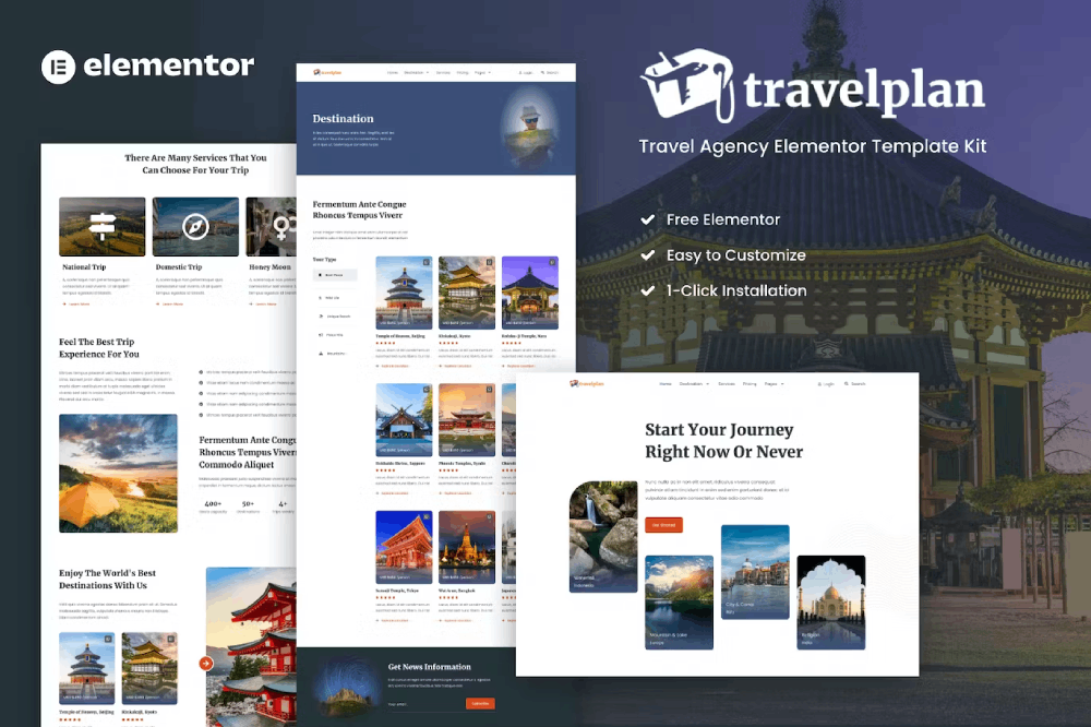 Travelplan – Tour & Travel Agency Elementor Template Kit