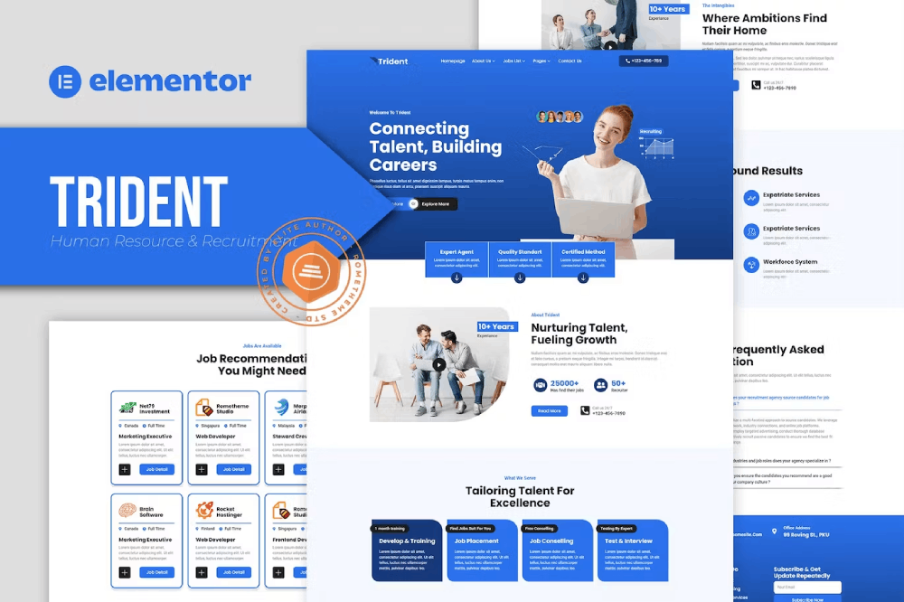 Trident – Human Resources & Recruitment Agency Elementor Template Kit