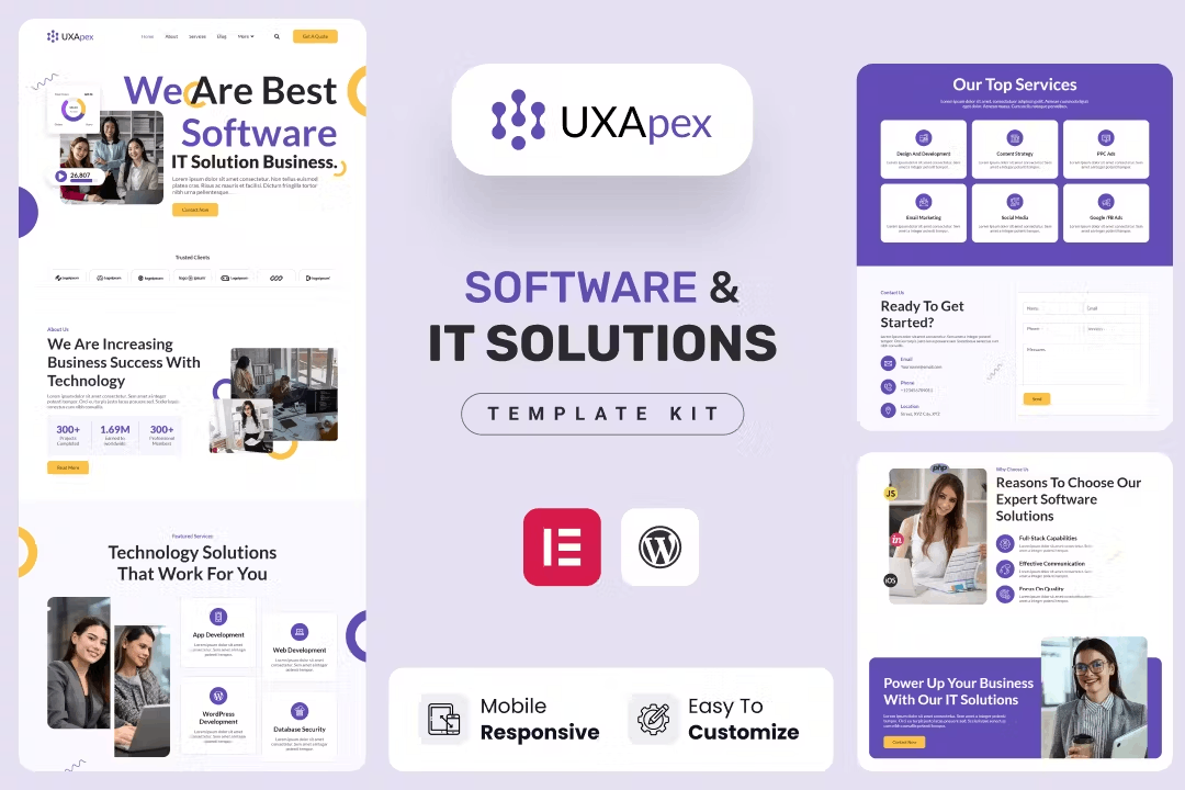 Uxapex – It Solutions & Services Company Elementor Template Kit