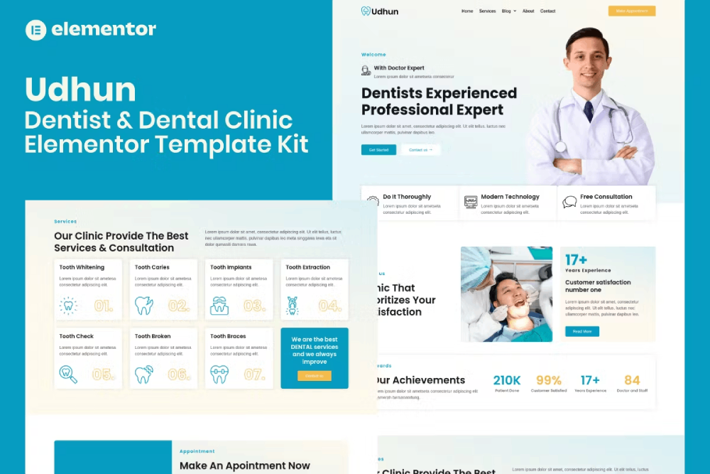 Udhun – Dentist & Dental Clinic Elementor Pro Template Kit Udhun – Dentist & Dental Clinic Elementor Pro Template Kit