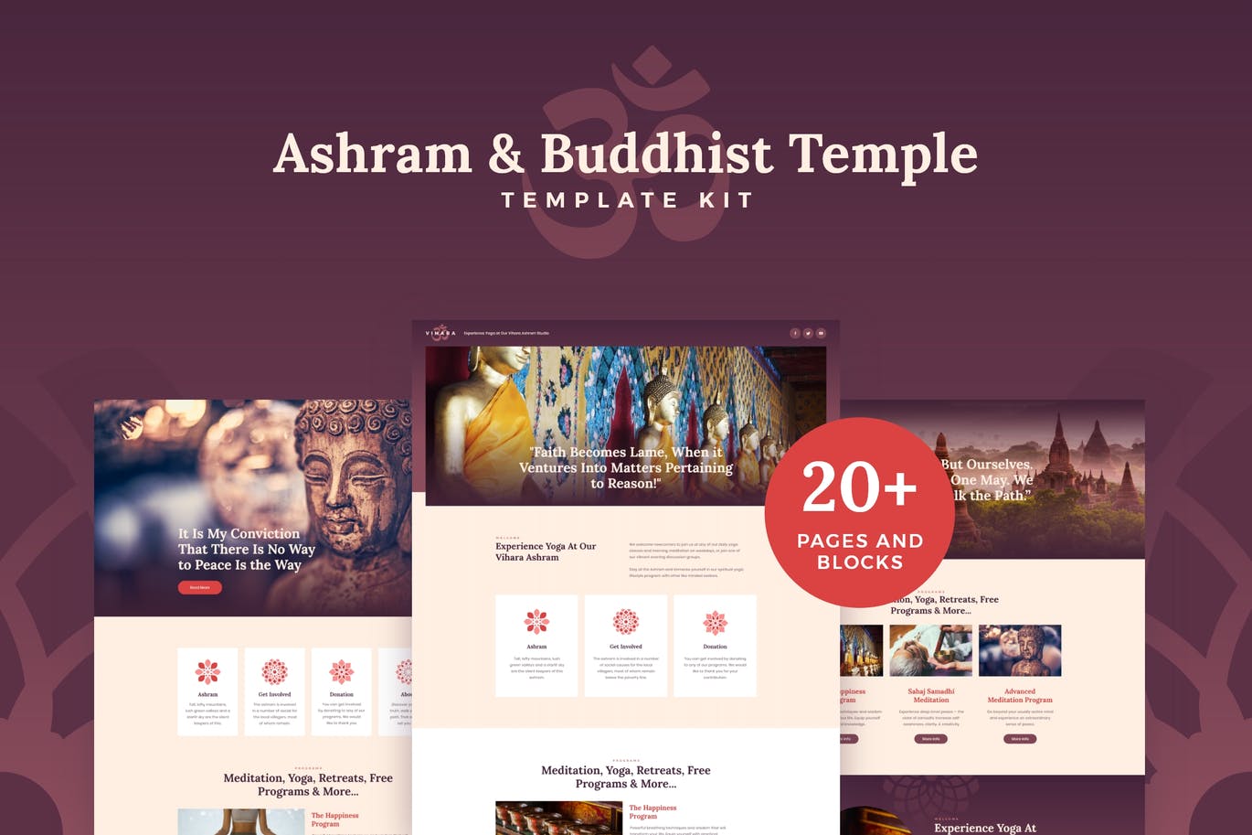 Vihara – Ashram & Oriental Buddhist Temple Elementor Template Kit
