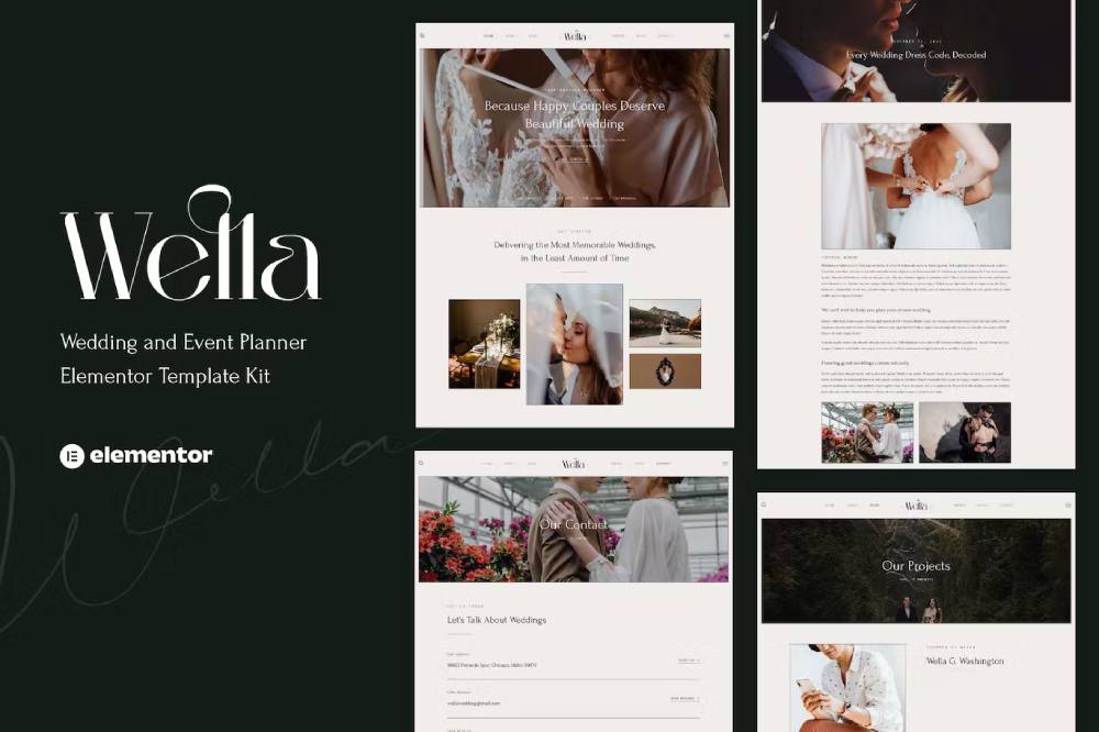 Wella – Wedding & Event Planner Elementor Template Kit