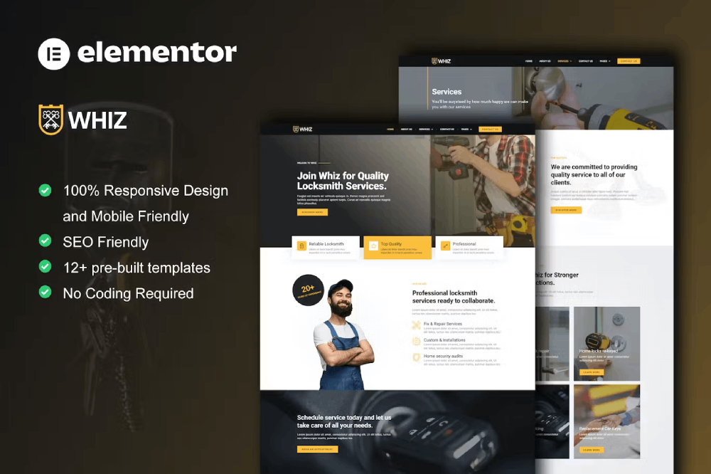 Whiz – Locksmith & Key Maker Services Elementor Pro Template Kit Whiz – Locksmith & Key Maker Services Elementor Pro Template Kit