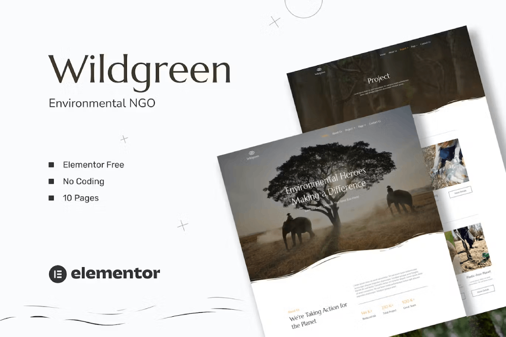 Wildgreen – Environmental Ngo Elementor Template Kit Wildgreen – Environmental Ngo Elementor Template Kit