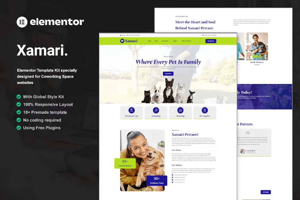 Xamari – Pet Care Services Elementor Template Kit Xamari – Pet Care Services Elementor Template Kit