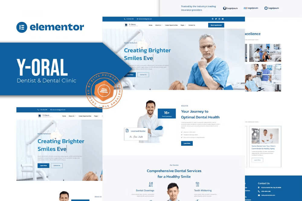 Y-Oral – Dentist & Dental Clinic Elementor Template Kit