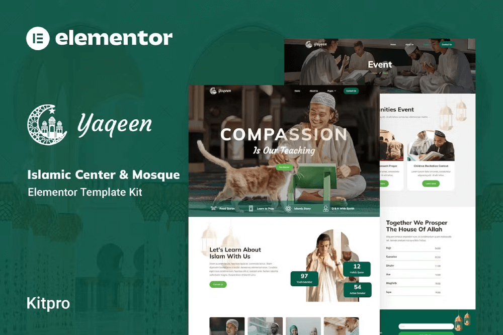 Yaqeen – Islamic Center And Mosque Elementor Template Kit