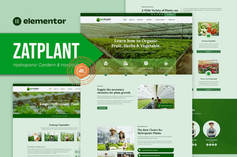 Zatplant – Hydroponic Garden And Horticulture Elementor Template Kit Zatplant – Hydroponic Garden And Horticulture Elementor Template Kit