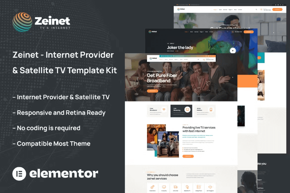 Zeinet – Internet Provider & Satellite Tv Template Kit