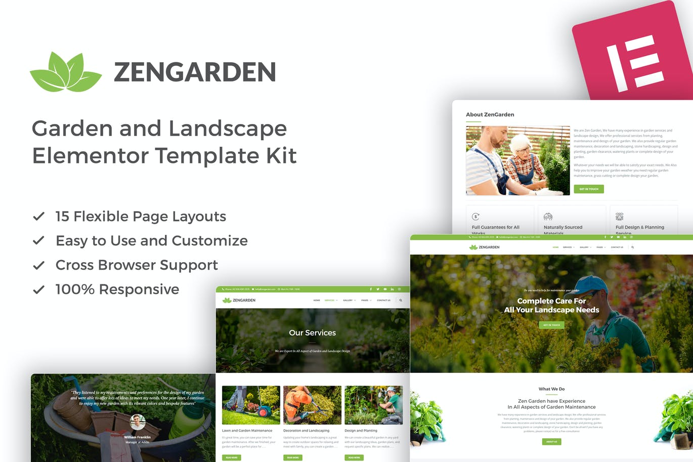 Zengarden – Garden & Landscape Elementor Template Kit