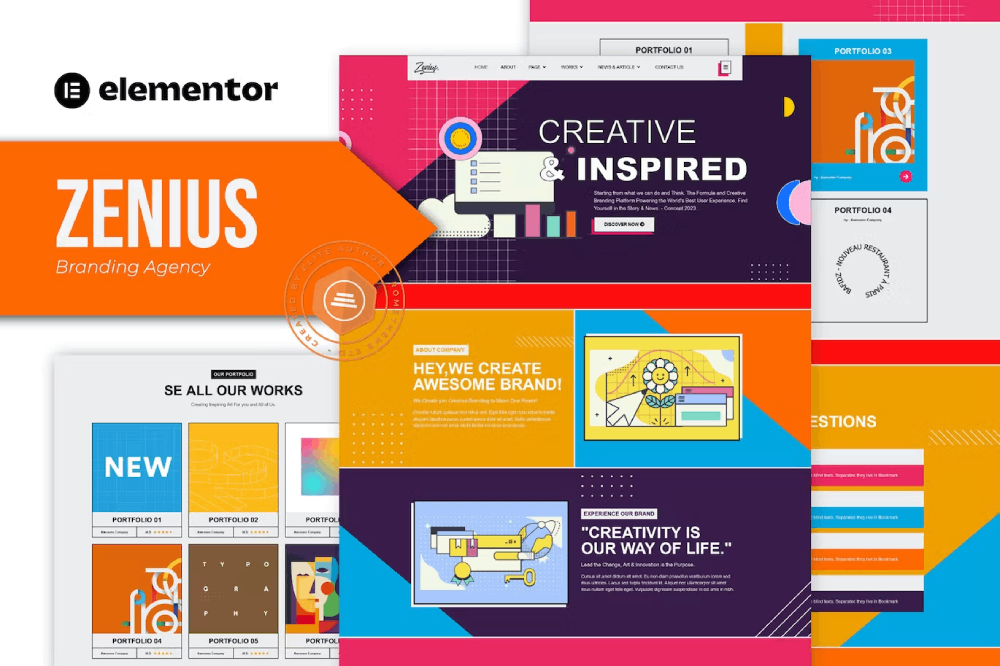 Zenius – Colorful Branding Agency Elementor Template Kit Zenius – Colorful Branding Agency Elementor Template Kit