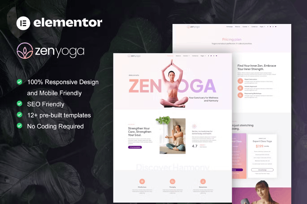 Zenyoga – Yoga & Meditation Elementor Template Kit