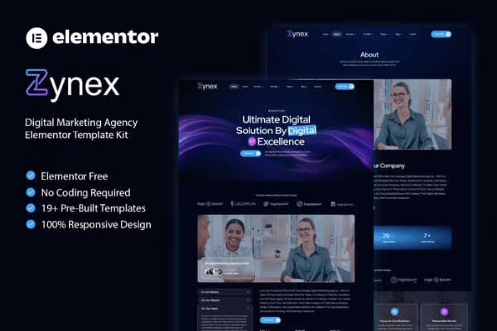 Zynex – Digital Marketing Agency Elementor Template Kit