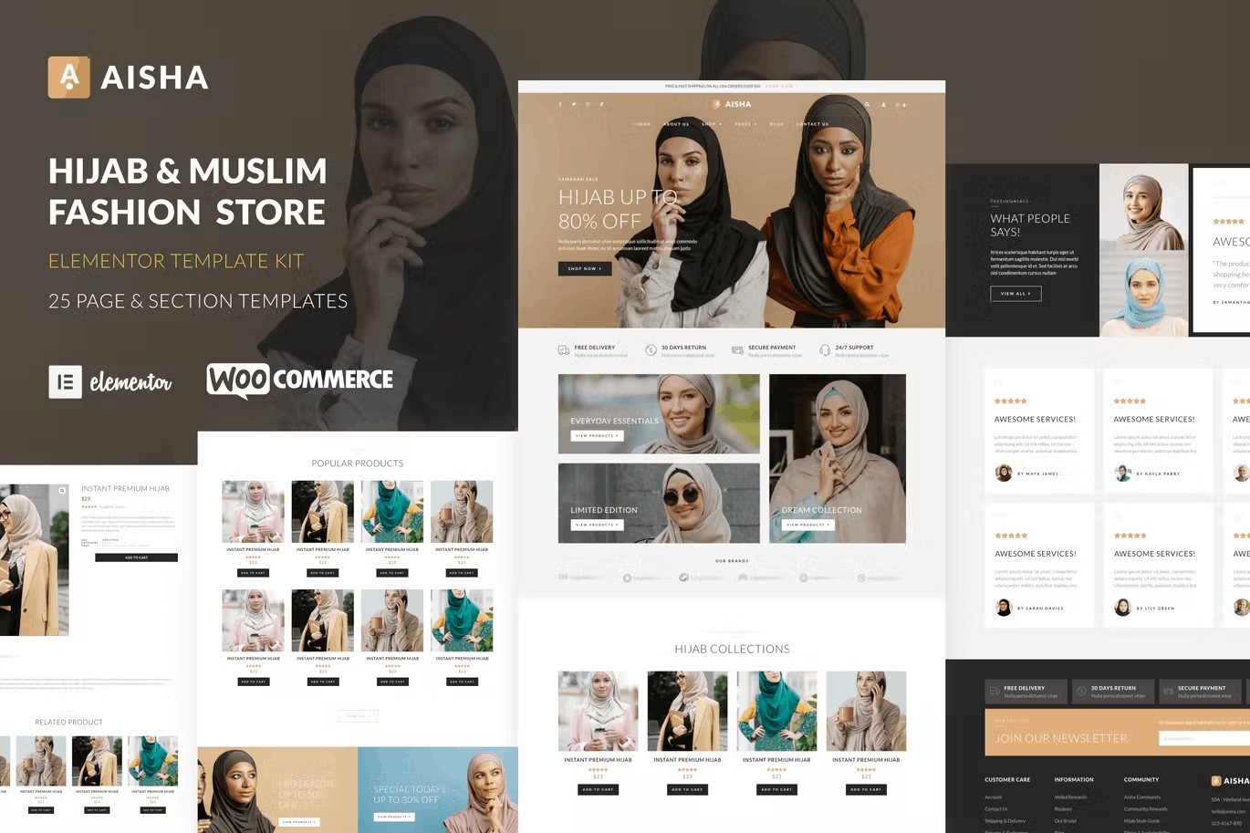 Aisha – Hijab & Muslim Wear Store Elementor Template Kit