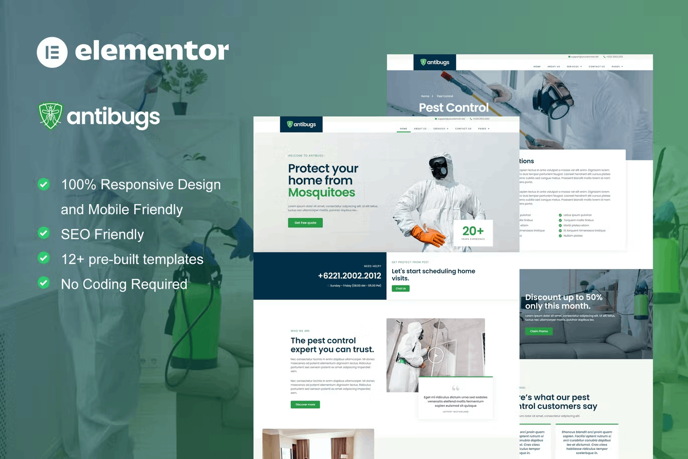 Antibugs – Pest Control Service Elementor Template Kit