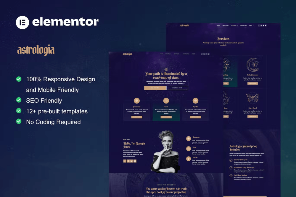 Astrologia – Horoscope Astrology Elementor Template Kit