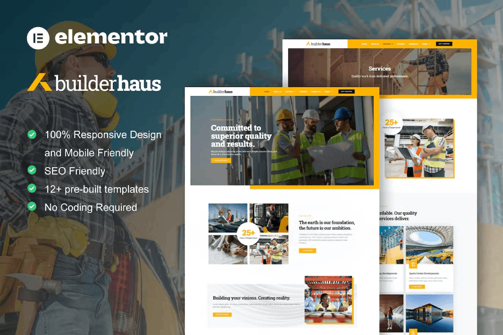 Builderhaus – Construction Company Elementor Pro Template Kit