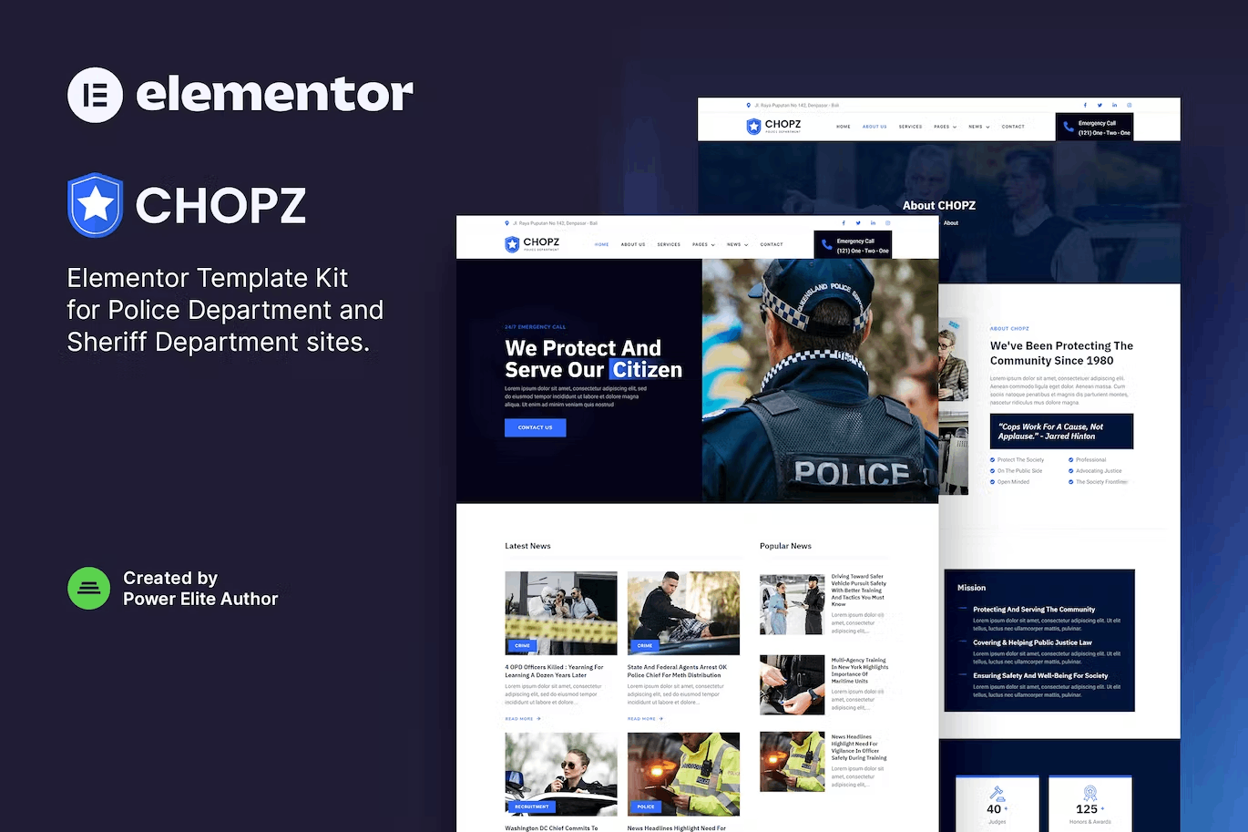 Chopz – Police & Sheriff Department Template Kit