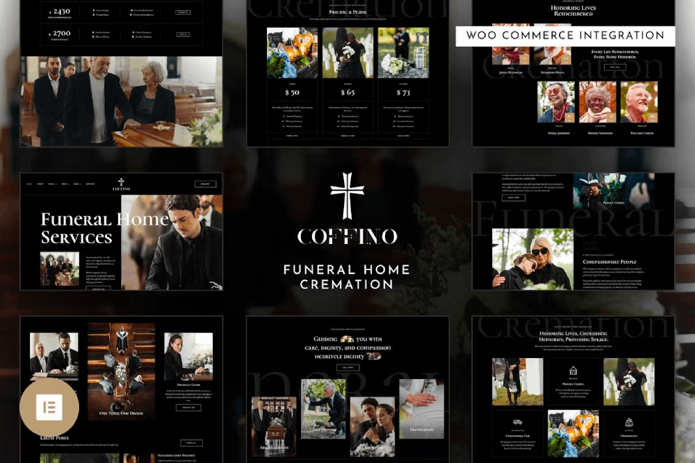 Coffino – Funeral Home Services & Cremation Elementor Pro Template Kit