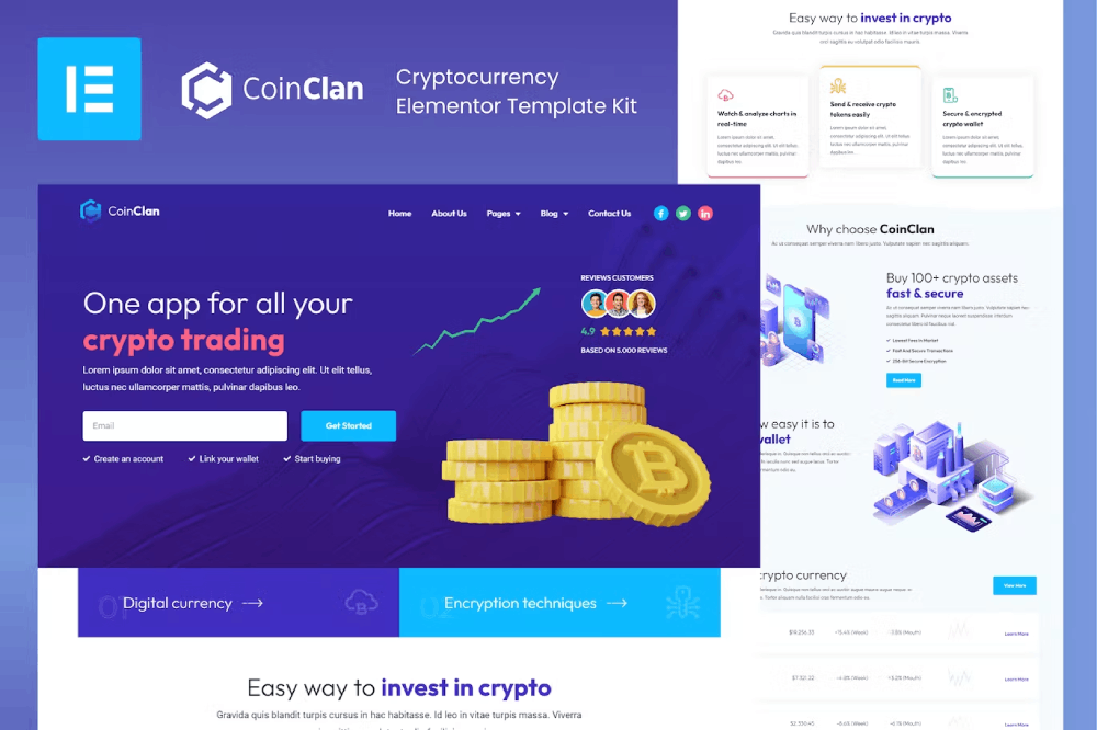 Coinclan – Cryptocurrency Elementor Template Kit Coinclan – Cryptocurrency Elementor Template Kit