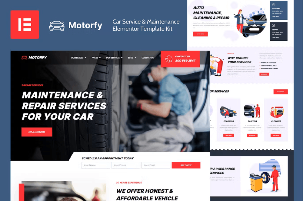 Motorfy – Car Service & Maintenance Elementor Pro Template Kit Motorfy – Car Service & Maintenance Elementor Pro Template Kit