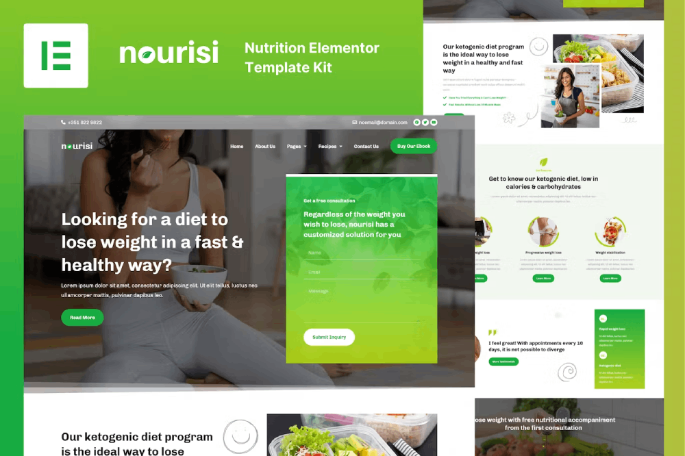 Nourisi – Nutrition Elementor Template Kit