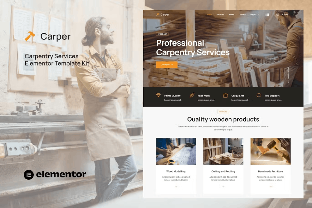 Carper – Carpenter & Craftman Elementor Template Kit Carper – Carpenter & Craftman Elementor Template Kit