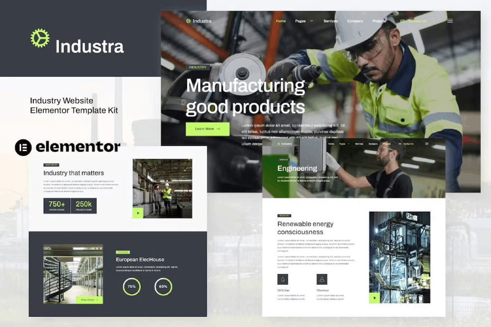 Industra – Industry & Manufacturing Elementor Template Kit