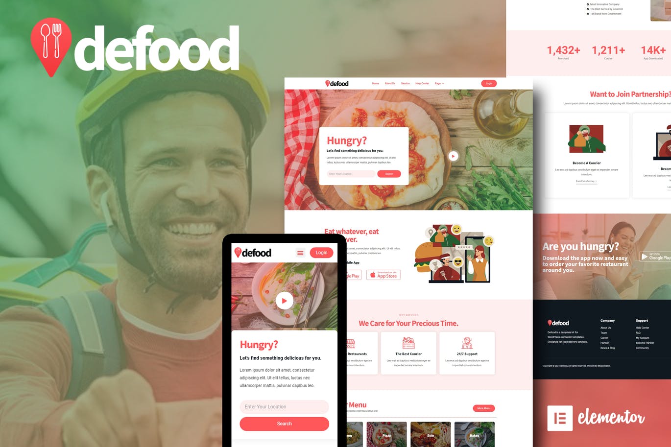 Defood – Food Delivery Elementor Template Kit