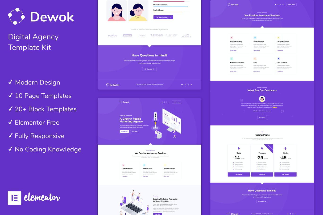 Dewok – Digital Agency Template Kit (30 Templates)