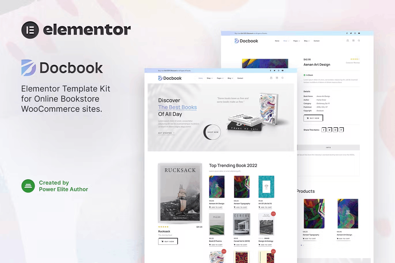 Docbook – Online Bookstore Woocommerce Elementor Template Kit