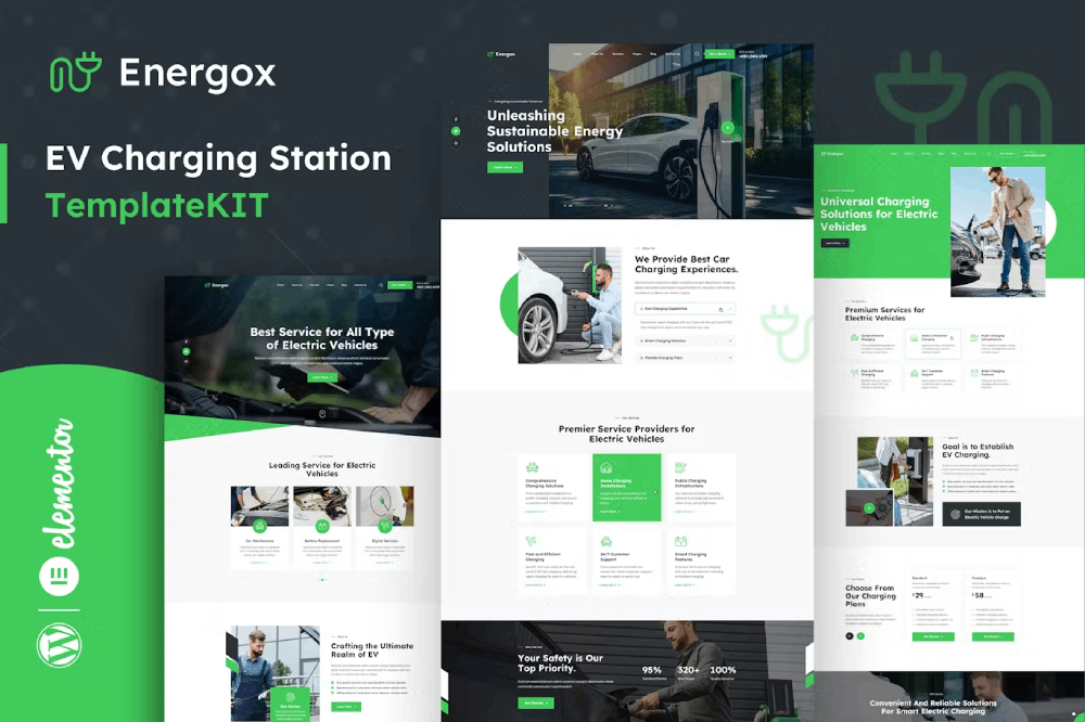 Energox – Ev Charging Station Elementor Template Kit