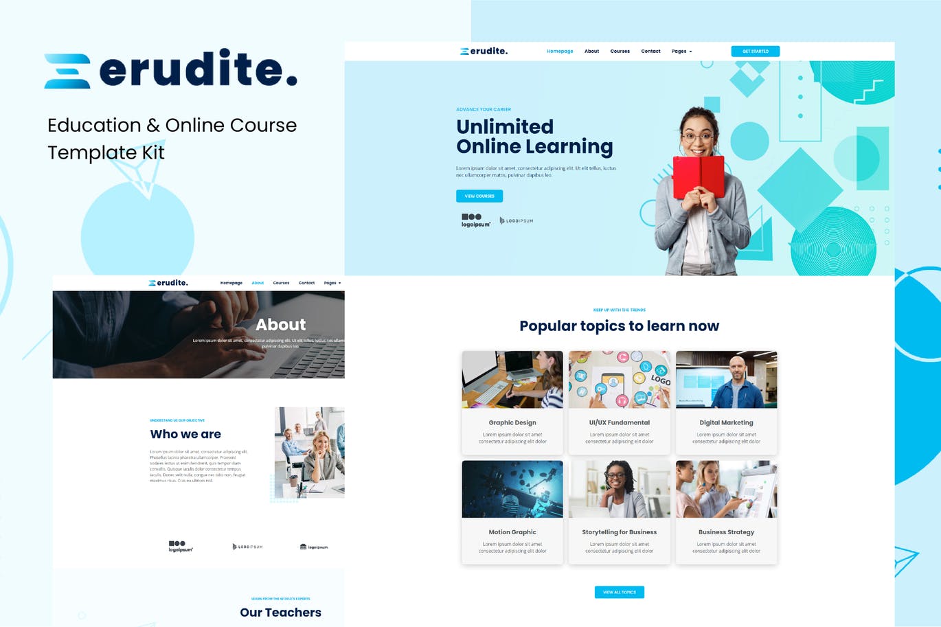 Erudite – Education & Online Course Elementor Template Kit