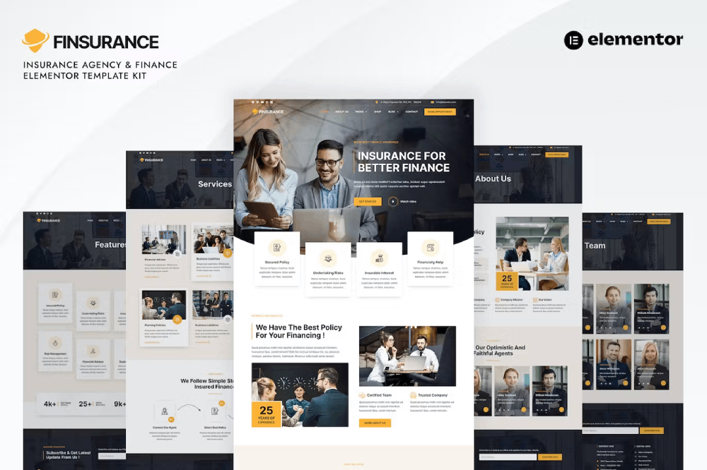 Finsurance – Insurance Agency & Finance Elementor Pro Template Kit Finsurance – Insurance Agency & Finance Elementor Pro Template Kit